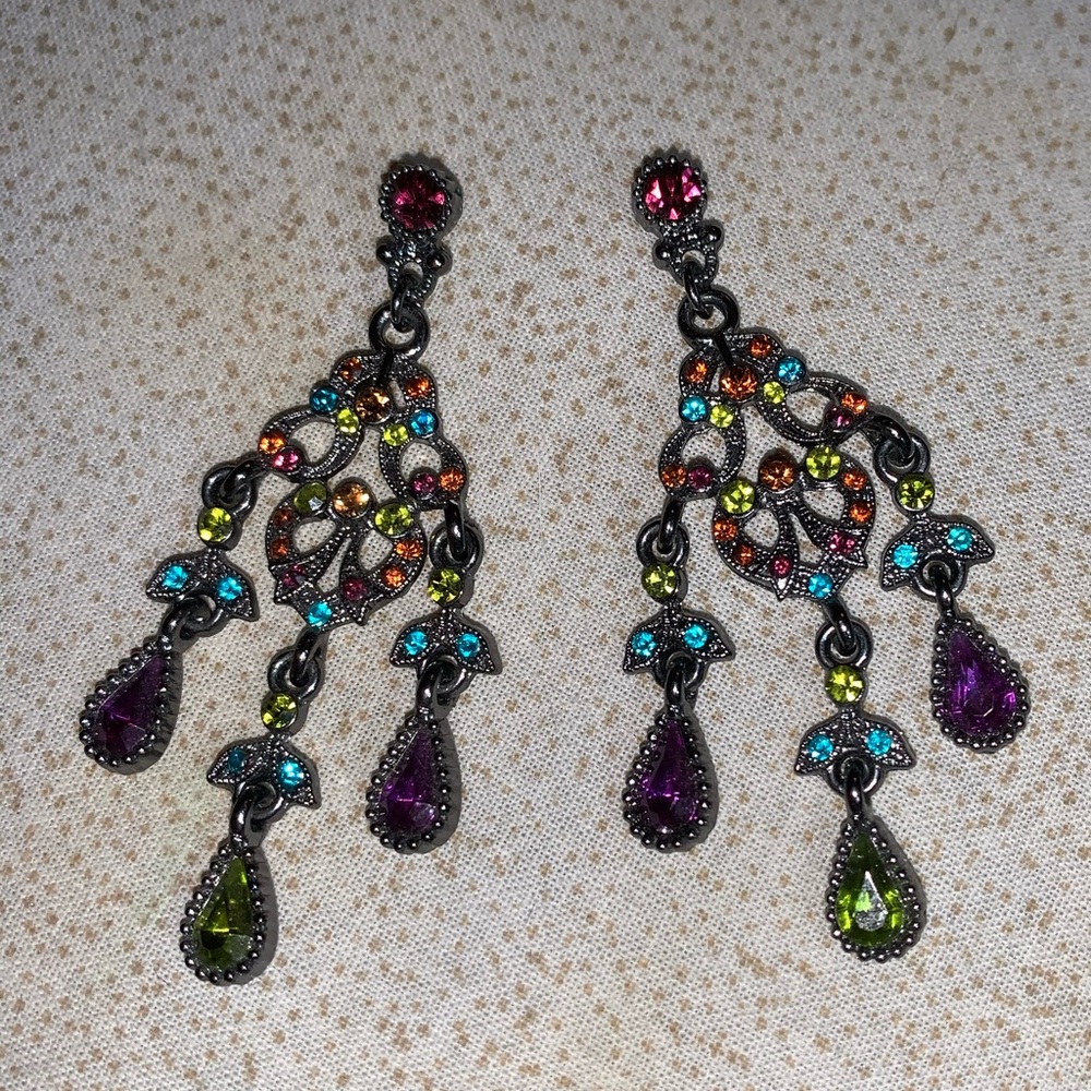 2for$15!! Vintage colorful crystal earrings